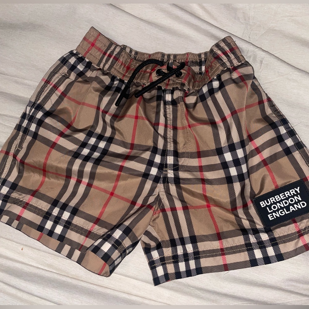 Burberry Kids Checkered Shorts - Tan, Black, and Red. 
Worn once.